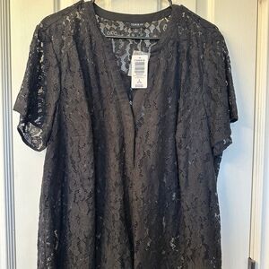 Torrid Charcoal Lace Blouse